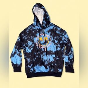 Avanova Tie-Dye Hoodie Drawstring Sweatshirt Blue Black Graphic NWT Men’s Small